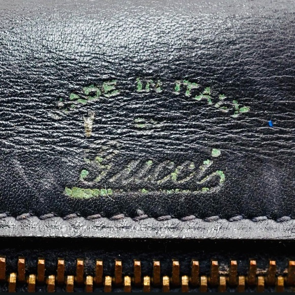 Gucci 1970s navy blue Blondie gold interlocking GG shoulder bag 2-ways accordion - Picture 2 of 16